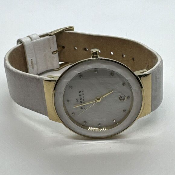 Skagen SKW2033 Women\'s White Leather Mother of Pearl Dial Quartz Watch JNA550 main image 6